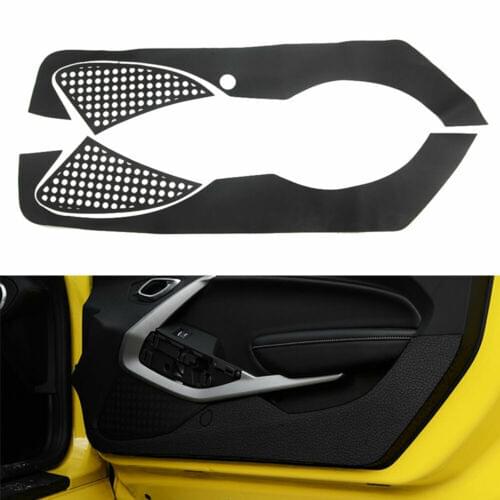 For Chevrolet Camaro 2017-2018 Black PU Leather Car Door Anti-kick Pad Cover Trim