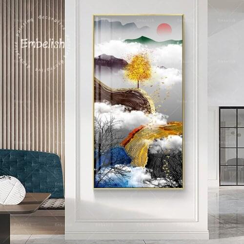 Embelish Nordic Lanscape Posters For Living Room Sunrise Mountains Wall Art Pictures Modern Home Decor HD Print Canvas Paintings