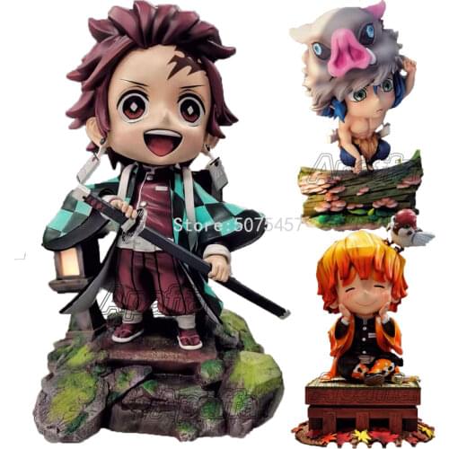 17cm Kimetsu no Yaiba Anime Figure Demon Slayer Show Hand Kamado Tanjirou Action Figure Agatsuma Zenitsu Kochou Shinobu Figurine