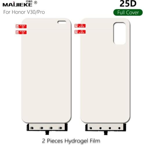 2PCS 25D Front+Back Hydrogel Film For Huawei Honor V30 Full Screen Protector Film For Huawei Honor V30 pro Nano Film Not Glass