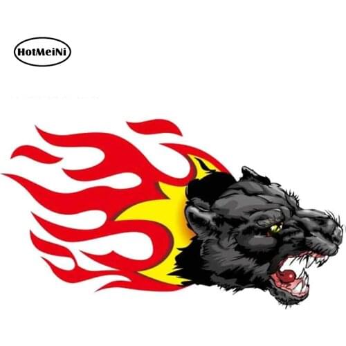 HotMeiNi 13cm x 7.3cm for Flame Wolf Head Car Stickers Vinyl JDM Bumper Trunk Truck Graphics Windshield Bumper Windows Decal