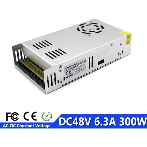 Single Output Switching Power Supply DC48V 6.3A 300W Driver transformer 220v 110v AC-DC 48V SMPS for CCTV DIY Motor 3D Printer