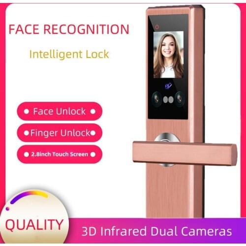Facial Recognition Intelligent Lock Touch Screen Smart Security Locks Palmprint Finger Password Face IC Card Keyless Door Lock