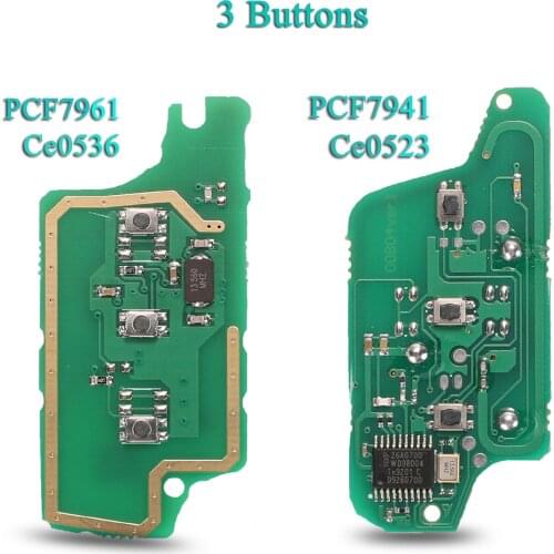 Bilchave 10pcs ASK/FSK 3BT Remote Car Key Circuit Board For peugeot 407 407 307 308 607 For Citroen C2 C3 C4 C5 PCF7941/61 Chip