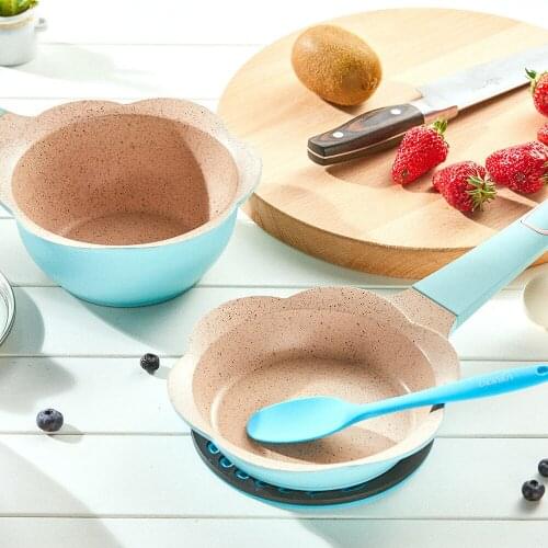 1set Baby Food Pot Baby Milk Pot Child Small Pot Stew Pot Multi-function Maifan Stone Non-stick Soup Pot Baby Food Supplement