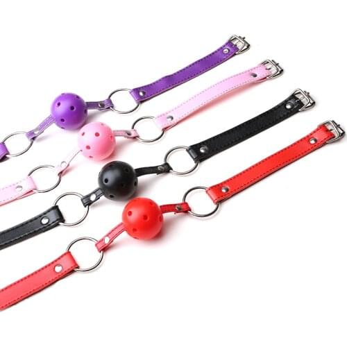 Classic style soft PU belt with soft mouth ball gags open her mouth couple enjoy sex love passion