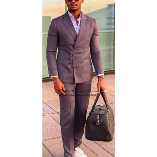 Classic Green Men Suit Slim Fit Double Breasted Terno Masculino Party Tuxedo Male Formal Groom Wear Blazer 2 piece(Jacket+Pant)