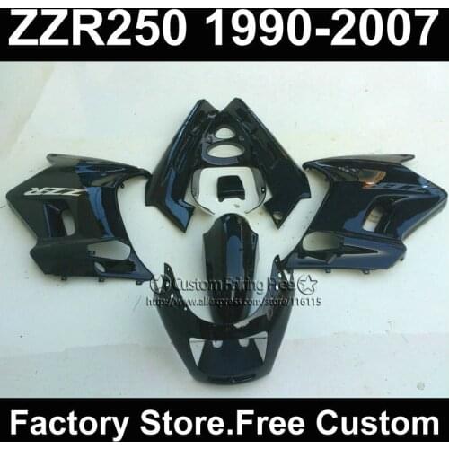 ABS plastic motorcycles fairings kit for Kawasaki ZZR-250 ZZR250 1990 1992 2007 ZZR 250 90-07 black body repair fairing parts