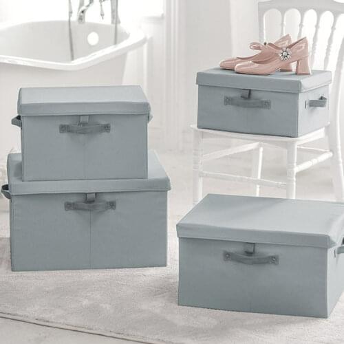 Clothes Quilt Storage Box With Lids Large Capacity Foldable Storage Box Organizer Books Toys Cases Bedroom Oxford Container