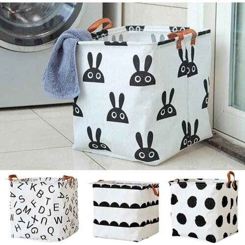 Cloth Laundry Basket Foldable Toy Storage Box with Handles Cotton and Linen Storage Bins Household xqmg Foldable Storage Bags