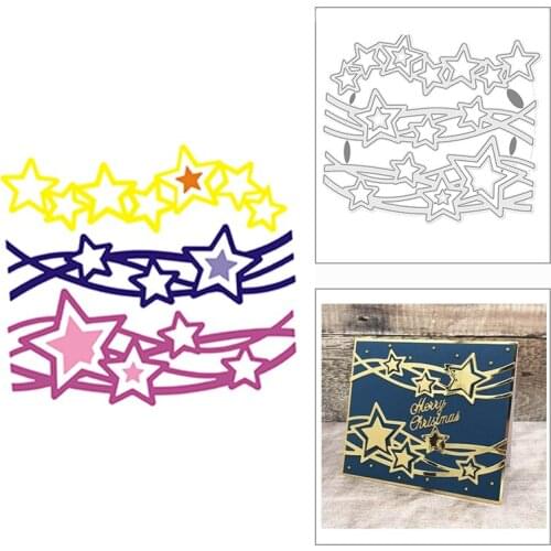 2021 New Fine Wavy Stars Line Metal Cutting Dies for DIY Scrapbooking Decorative and Card Making Paper Craft Embossing No Stamps