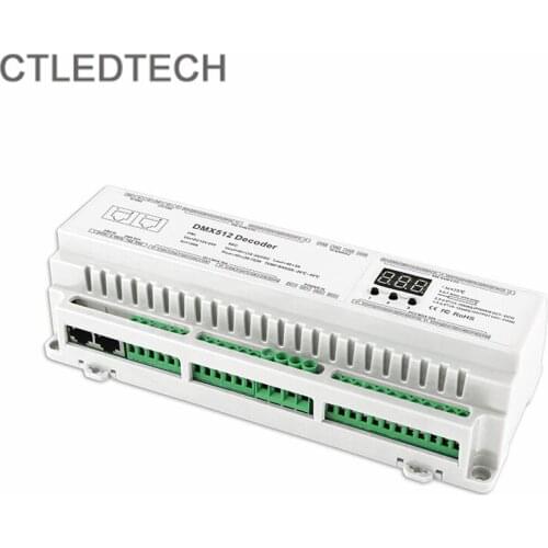 LED Tape Light DMX512 Decoder 40Channel 40 outputs DIN Rail type COLOR controller 4096 grve scales each