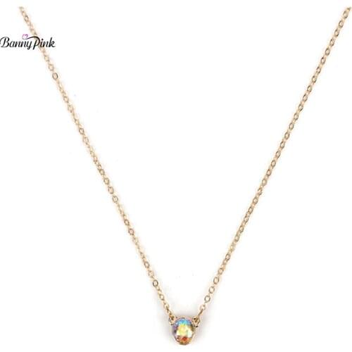 Elegant Rhinestone Pendant Choker Necklace For Women Shinny Link Chain Choker Collar Fashion Jewelry Collier Colar Bijoux Femme