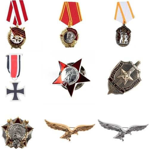 Commemorative Coin Brooch Order Of Red Star Russian Red Army Soviet Union USSR Military Medal Badge WW2 COPY Jewelry Gift Brooch