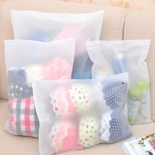 Translucent Pull Edge Travel Pouch Luggage Storage Bag Sealing Portable Underwear Clothes Storage Bags Package Organizer Holders