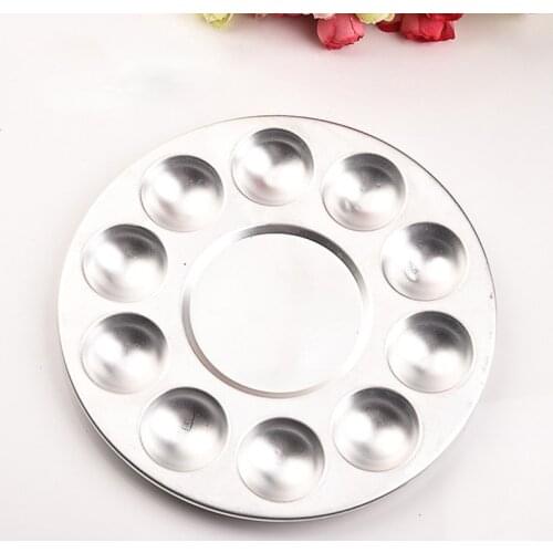 Rectangle Round 10 Hole Makeup Acessories Color Palette Painting Pallet Aluminium Tray Gouache Watercolor Art Palette Supplies