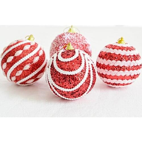Christmas ball decoration hanging ball 8cm red and white foam ball shopping mall Christmas Ornament pendant window hanging ball