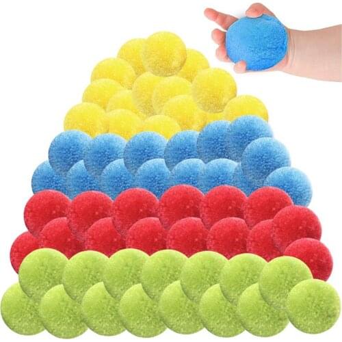 60Pcs Cotton Water Balls Toys for Teens or Adults Reusable Splash Water Balloons Trampoline Toys Accessoriesfor Outdoor Activity