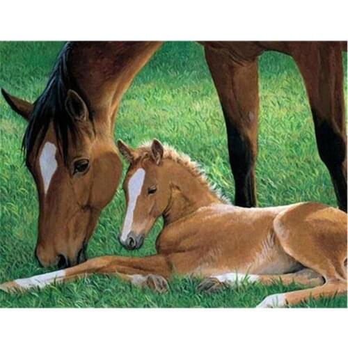 Animal Horse Printed Fabric 11CT Cross-Stitch DIY Embroidery Complete Kit DMC Threads Painting Handicraft Needlework Needle