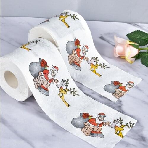 Home Santa Claus Bath Toilet Roll Paper Christmas Supplies Xmas Decor Tissue Multicolor Home navidad Printed paper New Year