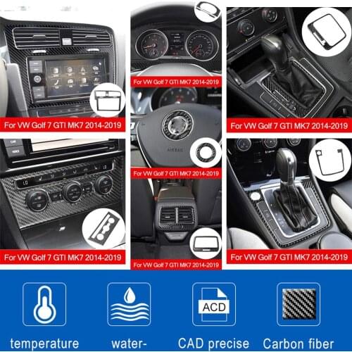 Carbon Fiber For VW Golf 7 GTI MK7 2014 2015 2016 2017 2018 2019 Series Accessories Interior Decoration Car Styling Sticker
