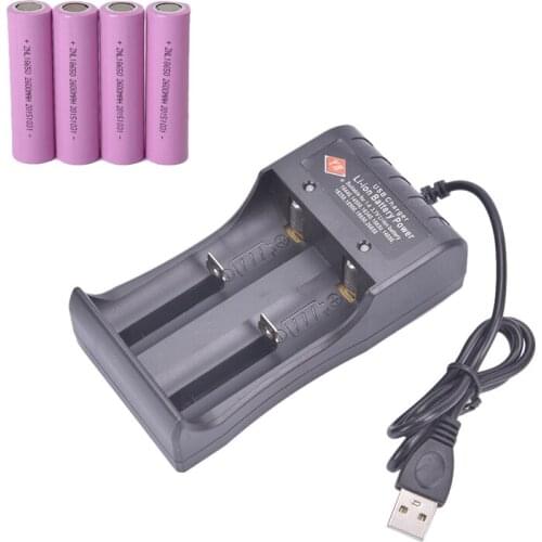 Universal 2 Slot Battery 3.7V USB Charger Smart Chargering Rechargeable for Li-ion 18650 26650 Batteries