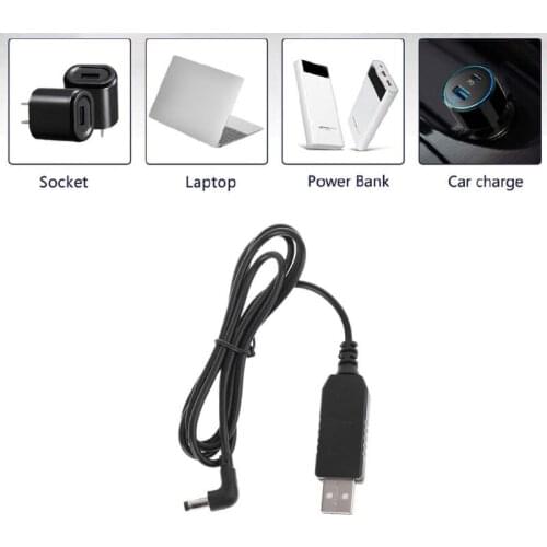 1.5m Universal 90 Degree USB 5V To 12V 5.5x2.1mm Step Up Adapter Cable For Router Speaker LED Camera and more