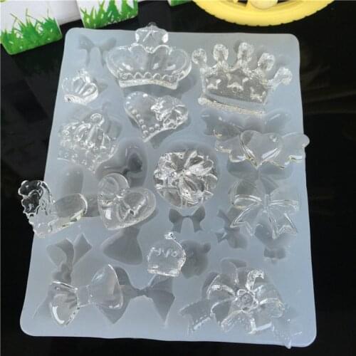 Mini Crown Ribbon Butterfly Knot silicone Mould chocolate mold fondant molds cake decorating