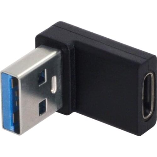 Zihan usb 3 type a to type c adapter USB-C Type C Female 90 Degree Up Angled to USB 3.0 A Male Data Adapter for Laptop Desktop