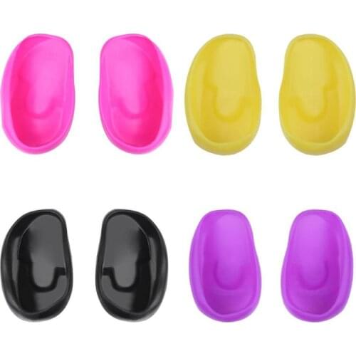 10 Pairs Black Plastic Ear Cover Salon Hairdressing Hair Dyeing Coloring Bathing Ear Cover Shield Protector Waterproof Earmuffs