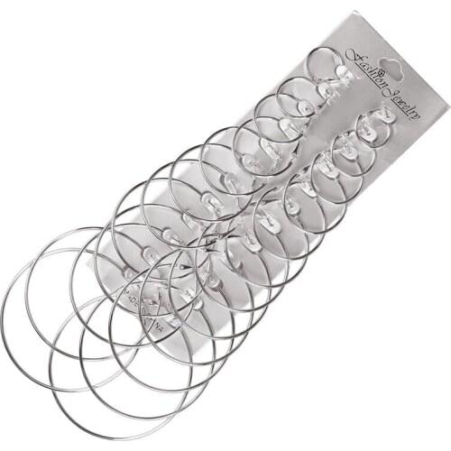 12 Pairs /Set Exaggerated Metal Big Hoop Earrings Electroplating golden silver Color Personality Sexy Nightclub Style Earrings