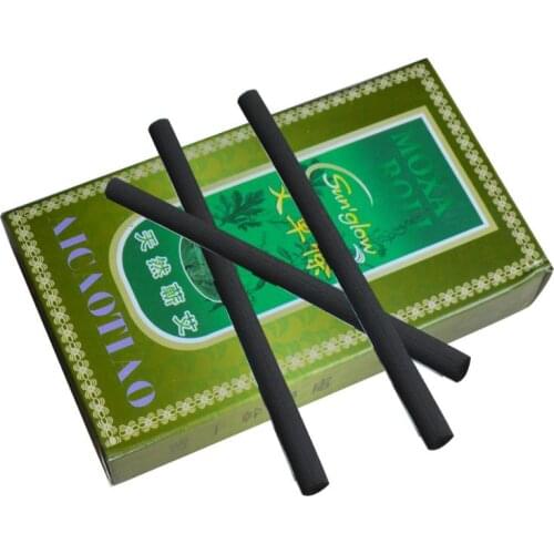 300Pcs/Pack Traditional Relaxing Nerve Moxa Therapy Moxibution Stick Smokeless Moxa Roll Burner Size 7mm*120mm Health Care Tool