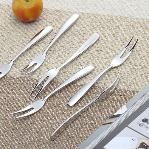6 pcs of fashionable fruit fork Tea fork set stainless fork dessert creative Restaurant tableware