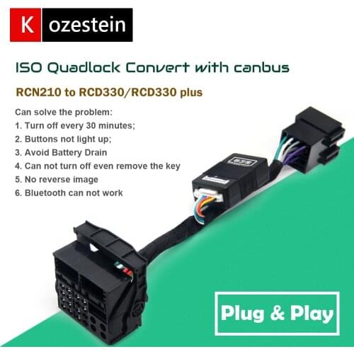 RCN210 Car Radio to RCD330 Car Radio Converter Adapter with decoder Simulator For VW Jetta Polo Golf Passat Eos MK5 MK6 B6 B7