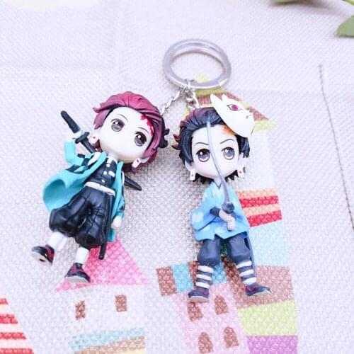 3D Anime Hand-made Demon Slayer Keychains Cute Pendant Kamado Tanjirou Nezuko Agatsuma Zenitsu Key Chain For Fans Gifts
