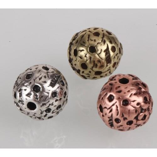 Beads for Jewelry Making Supplies Spacer Beads for Needlework Diy Bracelet10mm Copper Accessories Findings Wholesale Lots Bulk