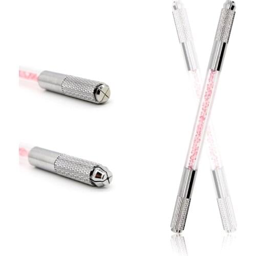 Fast Shipping 50PCS/Lot Multi-color Microblading Handle Dual Sided with Siliver Ends for Eyebrow Tattoo Needles Microblading Pen