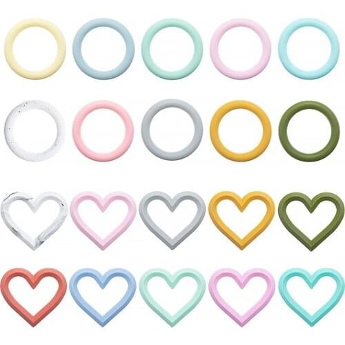 10PCS Baby Teether Geometric Figure Baby Teething Toys Safe BPA Free Food Grade Silicone DIY Pacifier Chain Necklace Accessories