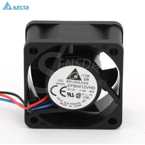 For delta EFB0412VHD -R00 ROO 4020 4cm 40mm DC 12V 0.18A 3-pin 1U server alarm case axial cooling fans