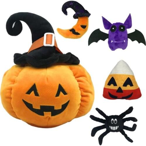 Halloween Plush Toy Cute Bat Pumpkin Soft Plush Doll Holiday Birthday Christmas Decorative Pillow Creative Gift for Kids