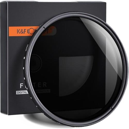 K&F CONCEPT 49MM 52MM 55MM 58MM 62MM 67MM 72MM 77MM Slim Fader Variable ND Lens Filter Adjustable ND2 to ND400 Neutral Density