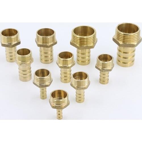 Hose Barb Tail 6/8/10/12/14/16/19/25MM Brass Pipe Fitting 1/8" 1/4" 3/8" 1/2" 1" BSP Male Connector Joint Copper Coupler Adapter