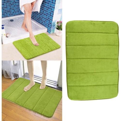 Hot 40*60cm Coral Velvet Bath Slow Rebound Carpet Mat Bedroom Door Mat Bathroom Kitchen Absorbent Anti-Slip Door Mat
