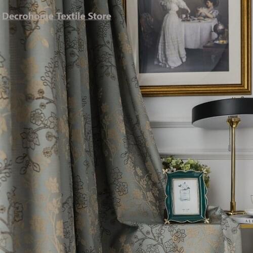 New European and American Thickened Jacquard Shading High-precision Pastoral Style Living Room Bedroom Bay Window Curtains
