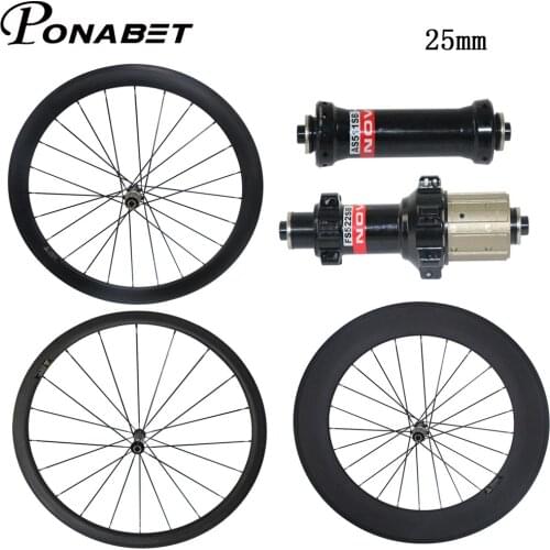 PONABET 25mm U shape 700C wheelset 38mm/50mm/60mm/88mm carbon bike wheelset Novatec AS511SB/FS522SB straight pull hub