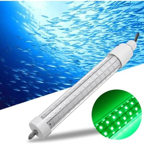10W 12V LED Fishing attraction Light Green Underwater Fish Lamp Squid Waterproof Lights Lure Bait Finder Night