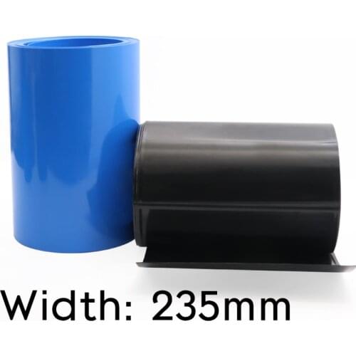 Width 235mm (Diameter 150mm) Lipo Battery Wrap PVC Heat Shrink Tube Insulated Case Sleeve Protection Cover Flat Pack Blue Black