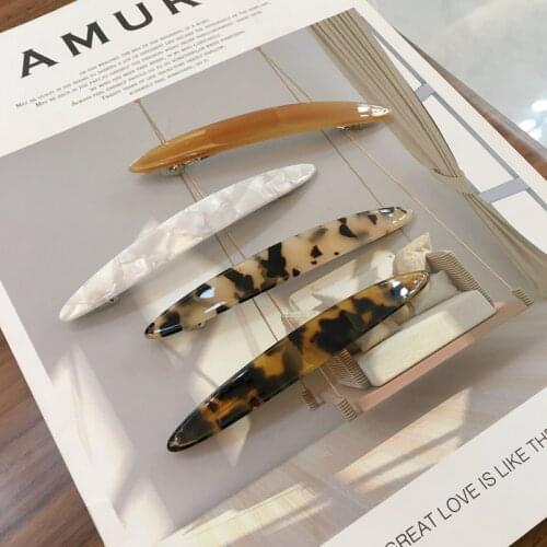 New Fashion Vintage Acetate Geometric Hair Clips for Women Girl Headband Sweet Hairpins Hairgrips Hair Accessories Long Barrette