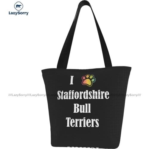 Staffordshire Bull Terrier Shopping Bag Outdoor Woman Handbag Fashion Vintage Cloth Bags