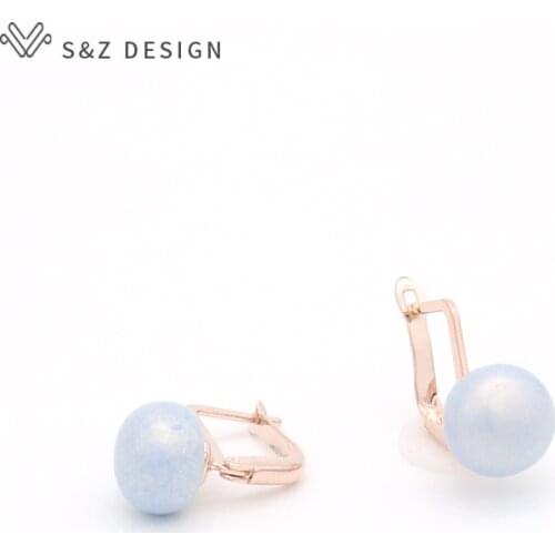 S&Z DESIGN Korean 2020 Fashion Colour Round Cute Drop Earrings New Trendy Love Small Earrings For Women Girls Daily Accessories